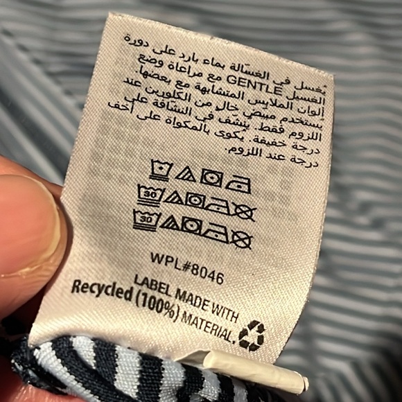 Greg Norman Golf Shirt - Dark Blue/Black Striped - Shark Logo - XXL - PlayDry - Picture 6 of 7